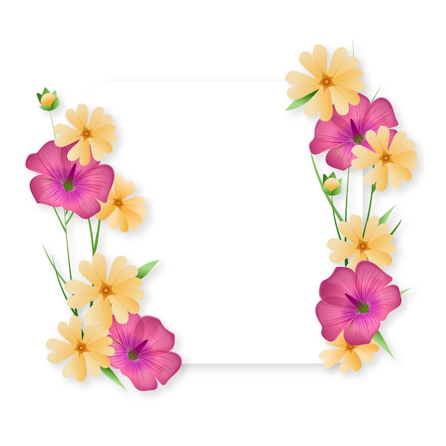 Elemento de moldura de flor realista isolado