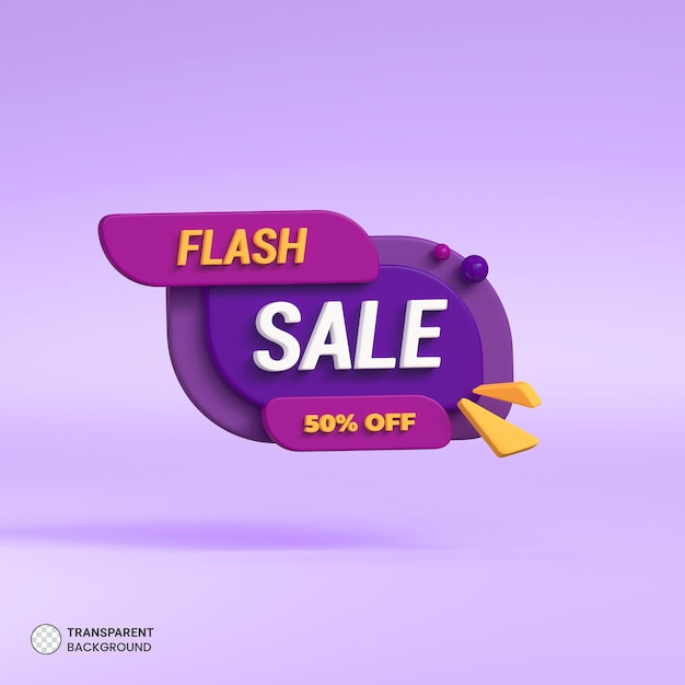 Elemento de renderização 3d de oferta de venda para design de mídia social de banner promocional