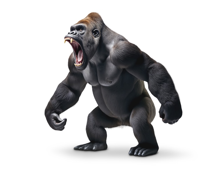 PSD grátis em close-up, um grande macaco isolado.