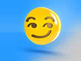 PSD grátis emoji 3d circular com sorriso interessante