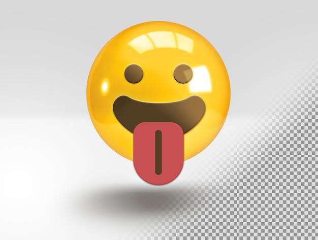 PSD grátis emoji 3d realista com sorriso engraçado