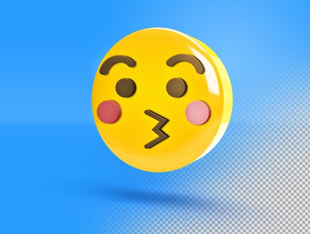 PSD grátis emoji de beijo 3d circular