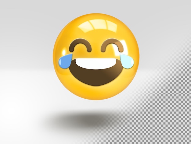 PSD grátis emoji de risada 3d realista