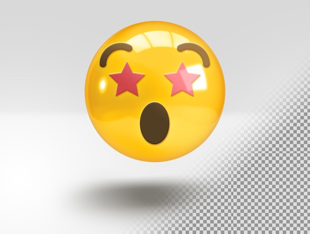 PSD grátis emoji de surpresa 3d realista