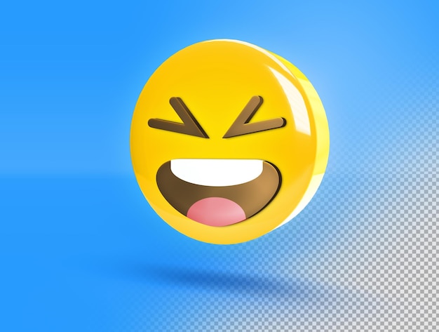 PSD grátis emoji sorridente 3d circular