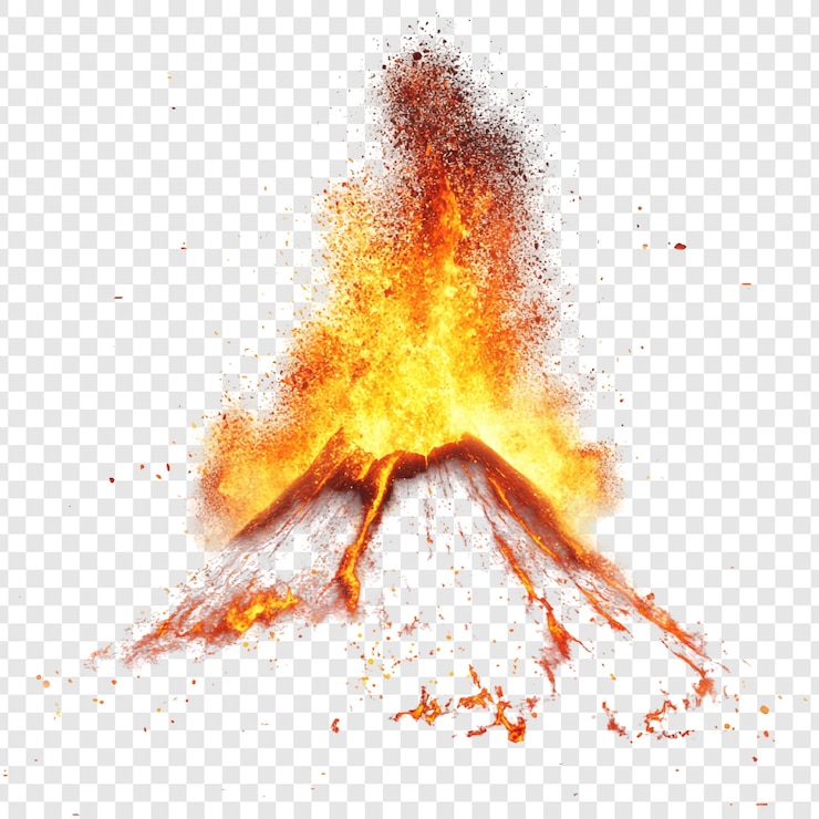 PSD grátis erupção vulcânica ardente um espetáculo do poder bruto da natureza