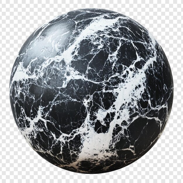Esfera de mármore preto e branco Design elegante Arte abstrata