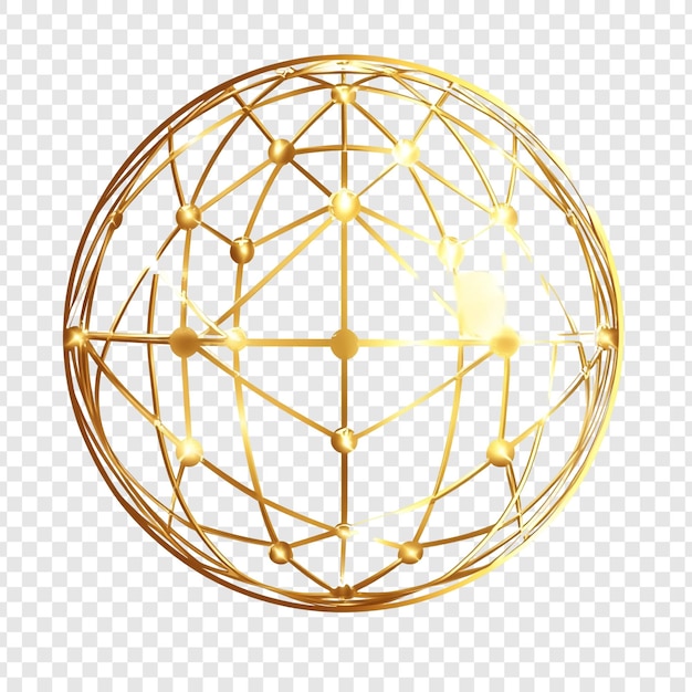 Esfera de Rede Global Ilustração abstrata de nós interconectados formando uma esfera simbolizando comunicação global e tecnologia de rede Design luxuoso e moderno