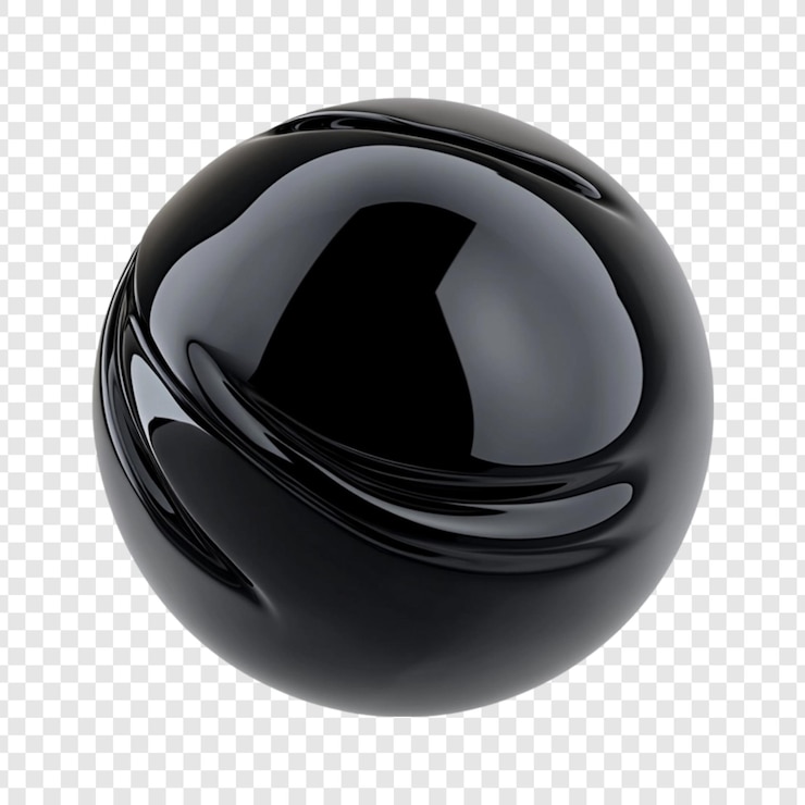 PSD grátis esfera preta brilhante desenho abstrato renderização 3d