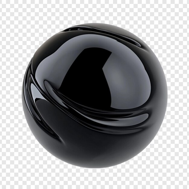 Esfera preta brilhante desenho abstrato renderização 3D