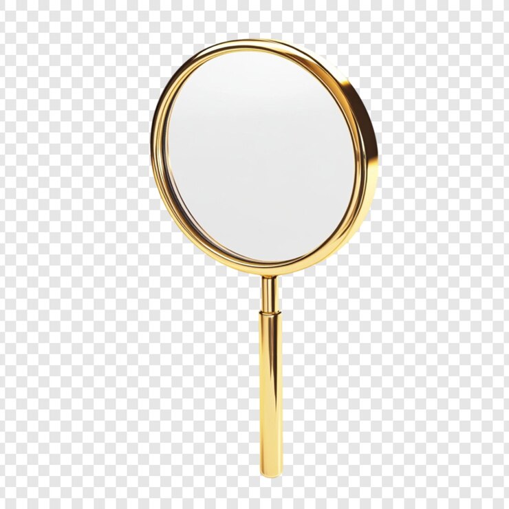 PSD grátis espelho de mão de ouro luxo reflexão beleza