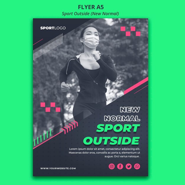 Esporte fora do conceito flyer design