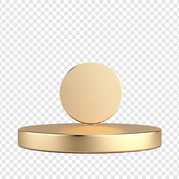 PSD grátis estande de exibição dourado com topo circular renderização 3d elegante