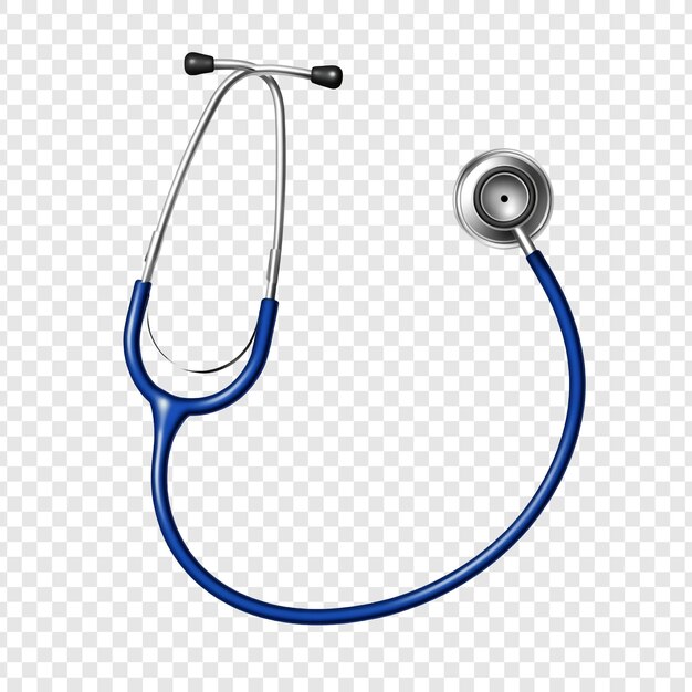 Estetoscópio azul Instrumento médico para auscultação