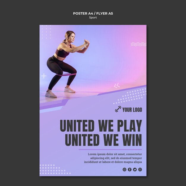 Estilo de cartaz do conceito de esporte