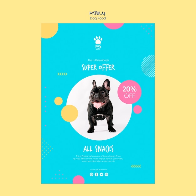 Estilo de cartaz para venda de comida de cachorro