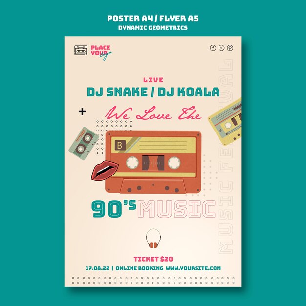 Estilo de modelo de folheto de geometria dinâmica