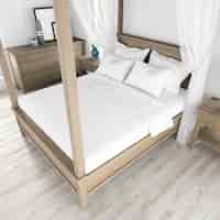 PSD grátis estilo de quarto de cama interior moderno