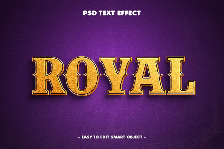 PSD grátis estilo dourado elegante real efeito de texto