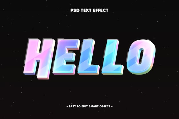 Estilo holográfico Efeito de texto editável