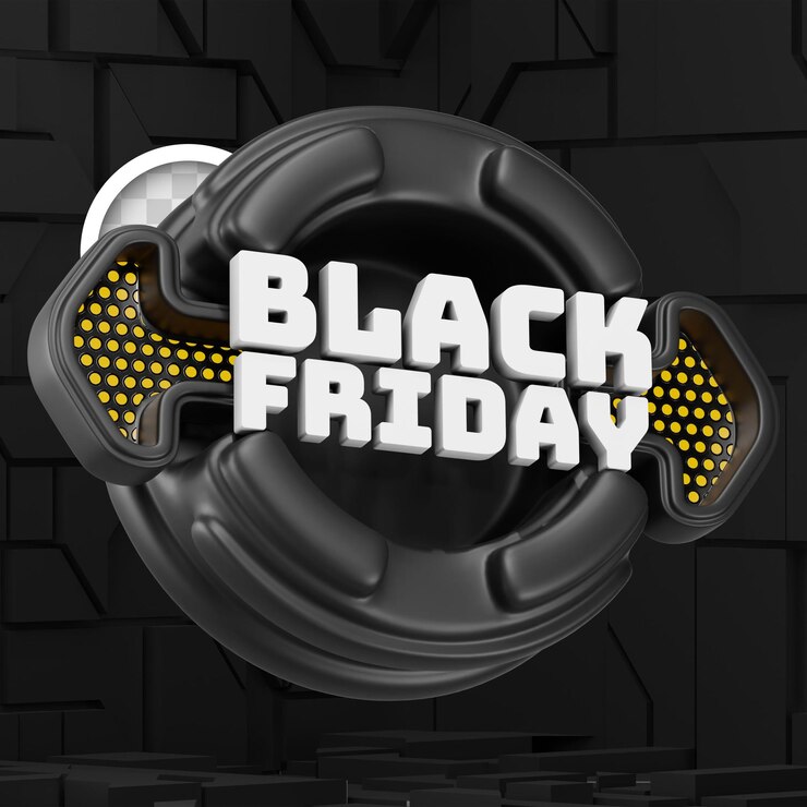 PSD grátis etiqueta black friday com setas em ambos os lados