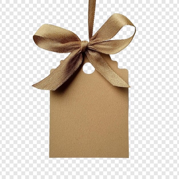 Etiqueta de presente castanha elegante com laço dourado