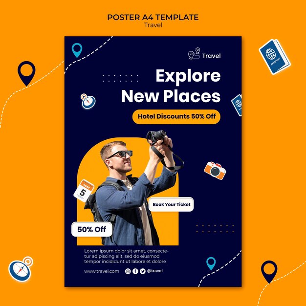 Explorar novos modelos de pôster de lugares