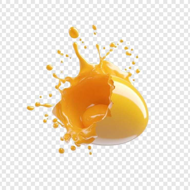 PSD grátis explosão de gema de ovo salpico amarelo vibrante rebentando frescura deliciosidade