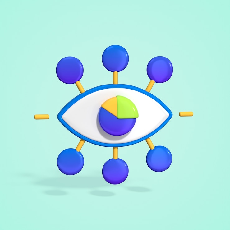 PSD grátis eye-shaped data analysis and vision infographic