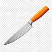 PSD grátis faca de cozinha com lâmina de aço laranja com caminho salvo isolado em fundo transparente