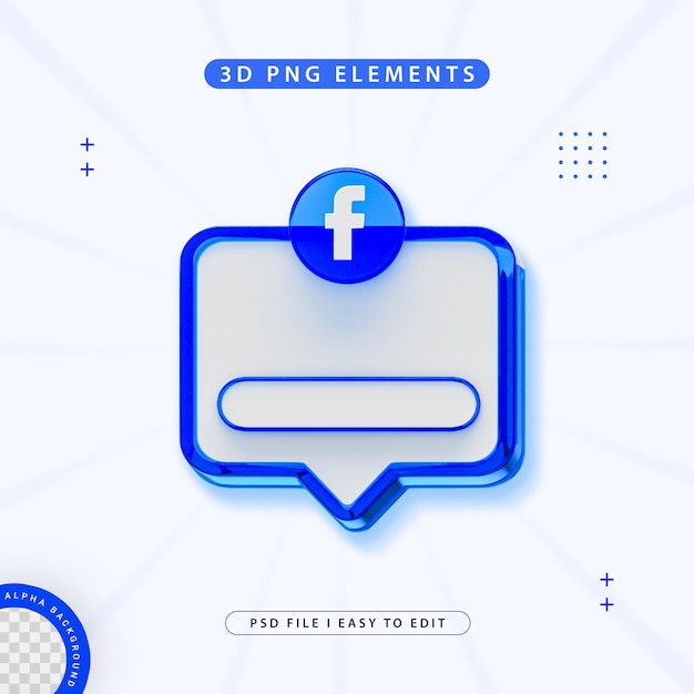 PSD grátis facebook segue-nos banner element icon isolado renderização 3d