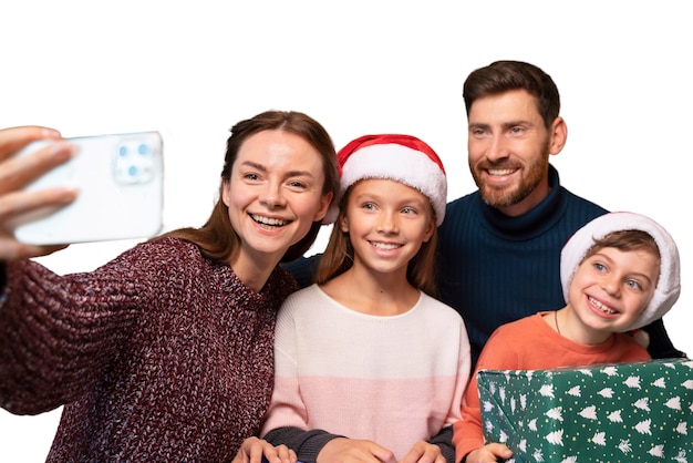 Família feliz passando o natal juntos