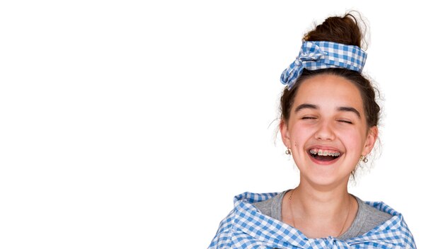 Fechar o retrato de expressão infantil