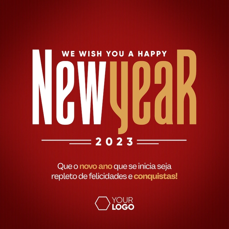 PSD grátis feed de mídia social, desejamos a você um feliz ano novo de 2023