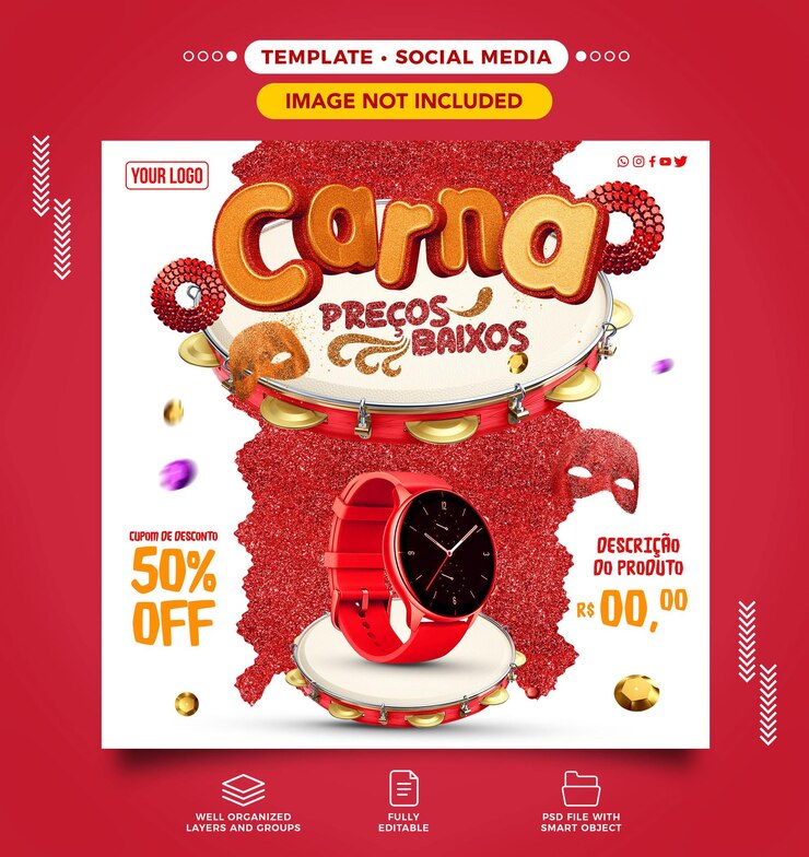 PSD grátis feed de mídia social instagram carna preços baixos para produtos em ofertas