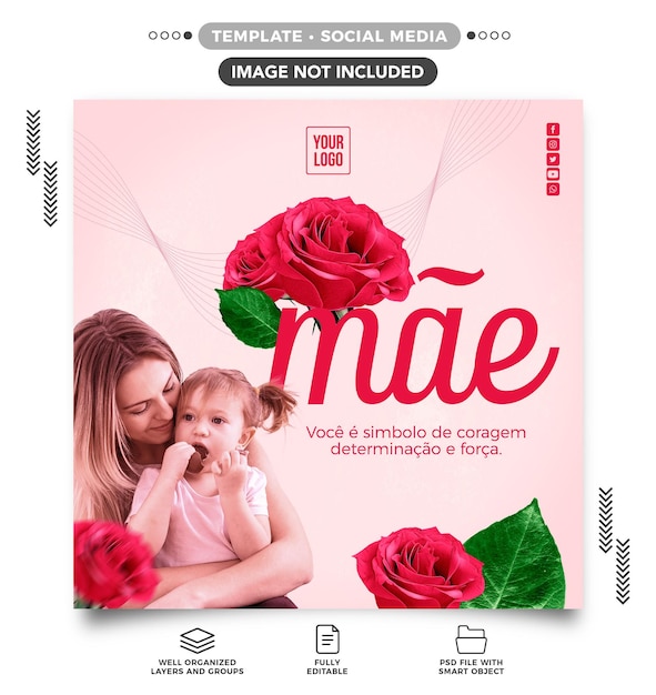 PSD grátis feed de mídia social instagram dia das mães