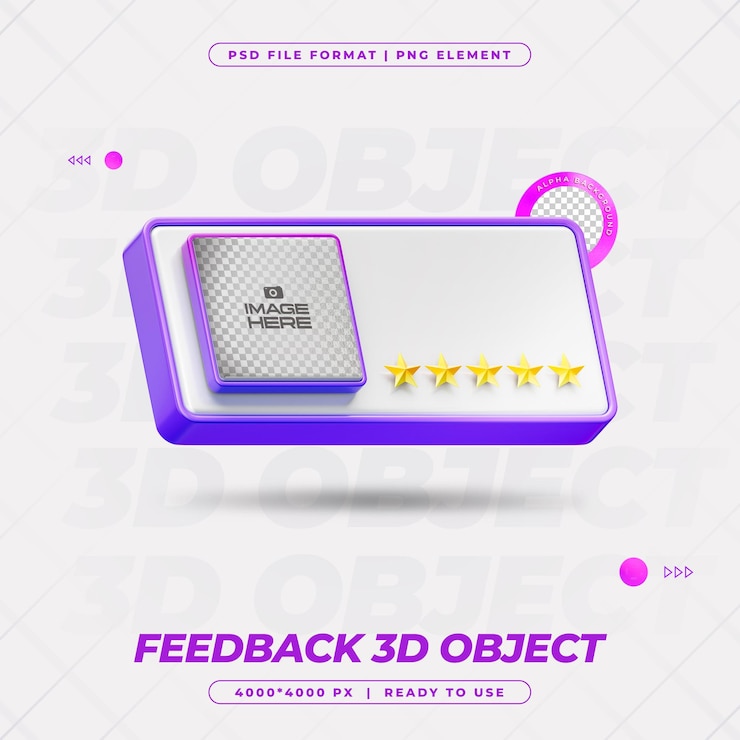 PSD grátis feedback do cliente e revisão de ilustração de renderização 3d isolada