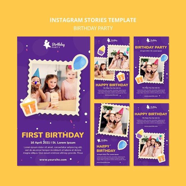 Feliz aniversário instagram histórias modelo
