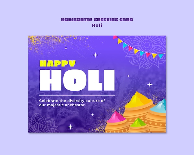 Feliz cartão de saudação de Holi