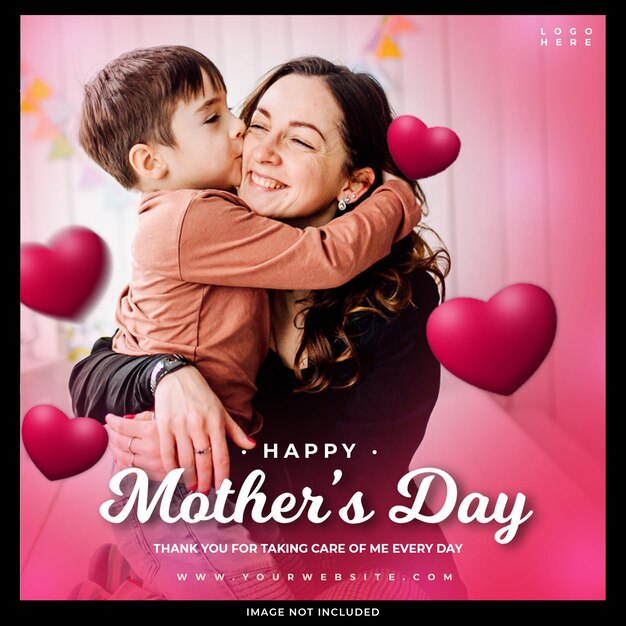 Feliz dia das mães mídia social instagram modelo de postagem