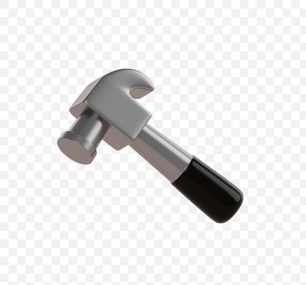 Ferramentas de reparo de martelo, equipamento de construção de manutenção, ilustração de maquete de ícone 3d