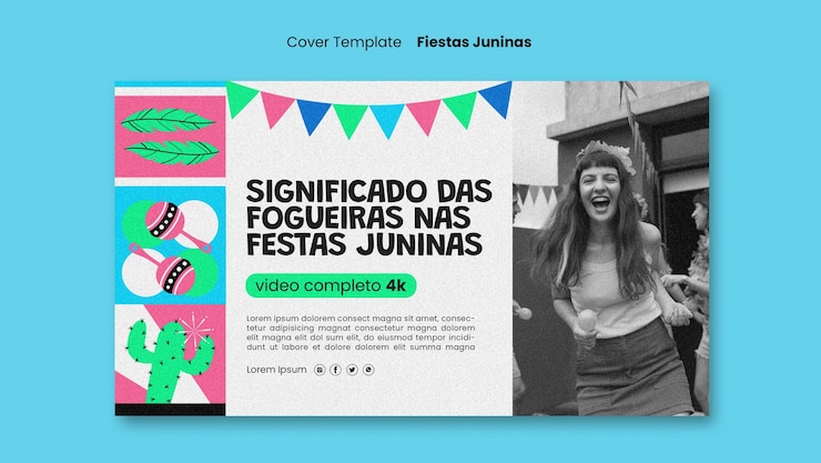 PSD grátis festa junina celebração capa do youtube