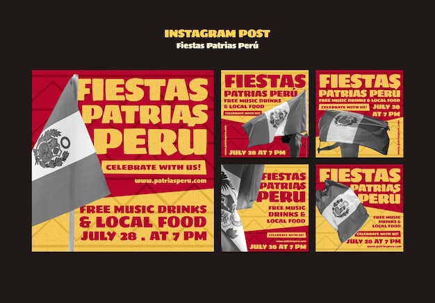 Fiestas patrias peru posts de instagram de celebração