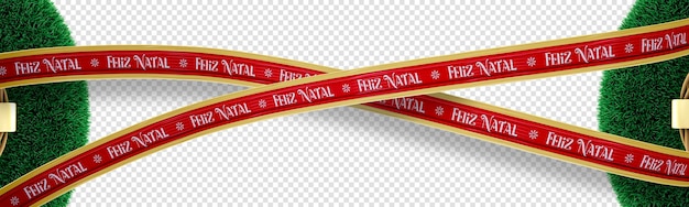 fita de Natal vermelho e dourado para decoração de Natal e promoções
