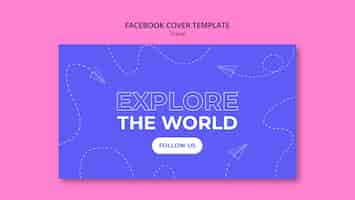 PSD grátis flat design viagem aventura capa do facebook