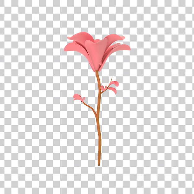 PSD grátis flor dos desenhos animados