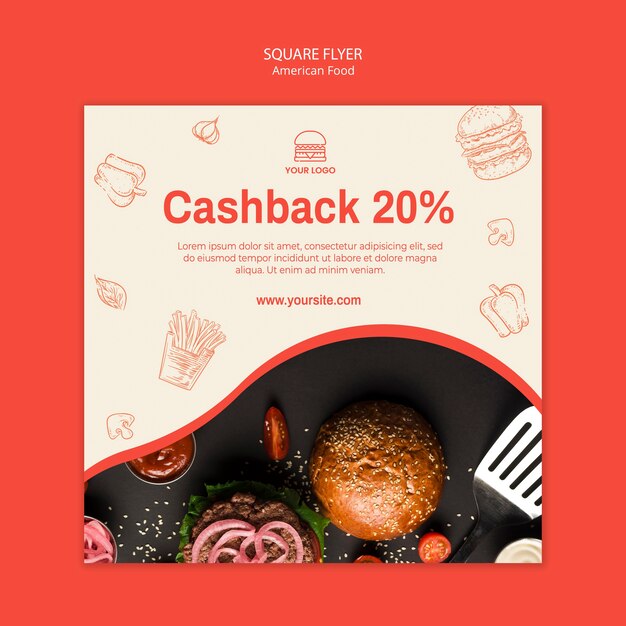Flyer para restaurante de hambúrguer