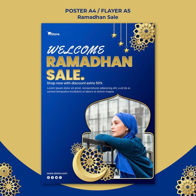 Flyer vertical para venda de Ramadã