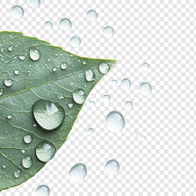 Folhas e gotas de água Uma imagem fresca e vibrante da natureza