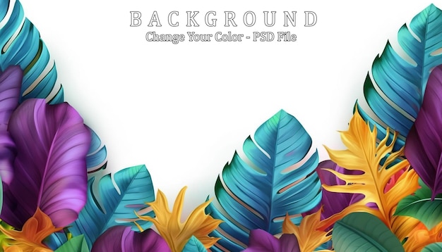 Folhas tropicais coloridas IA generativa